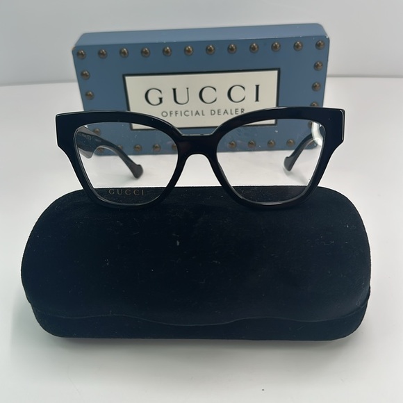 New Authentic GUCCI GG1424O CAT EYE FRAMES IN BLACK Eyeglasses - Picture 4 of 12